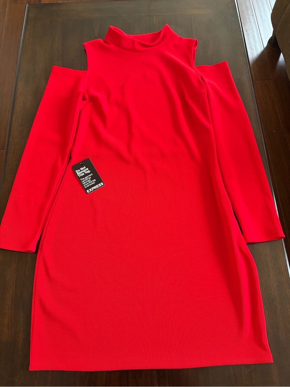 Express Red Cold-Shoulder Mini Dress